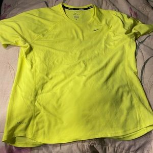 DRI-FIT NIKE yellow highlighter shirt (mens)